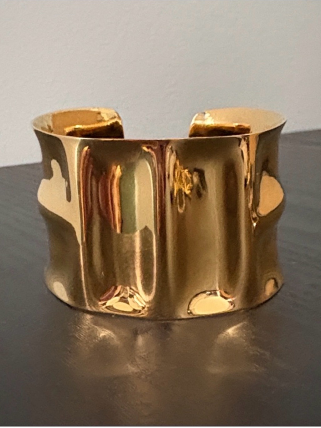 Stunning 24k Gold Plated Hammered Cuff Bracelet By Mayamar
